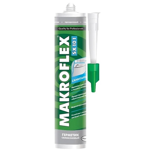 Герметик Makroflex SX101 санитарный силиконовый прозрачный 290мл 2370833 / 4600611218915