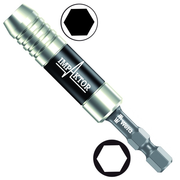 Ударный держатель для бит Wera 1/4 дюйма магнитный, 75mm Impaktor 897/4 IMP