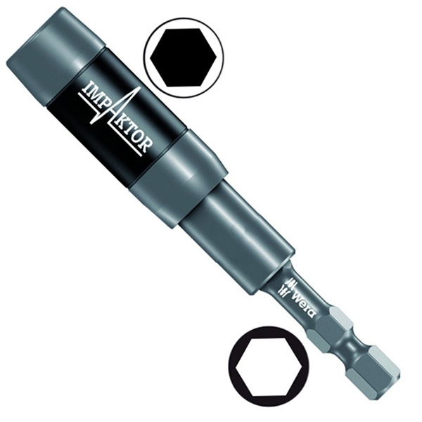 Ударный держатель для бит Wera 1/4 дюйма с кольцевым магнитом, 75mm Impaktor 897/4 IMP R