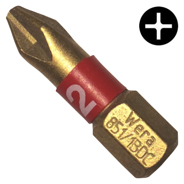 Бита Wera крестовая PH2 x 25mm 851/1 BDC