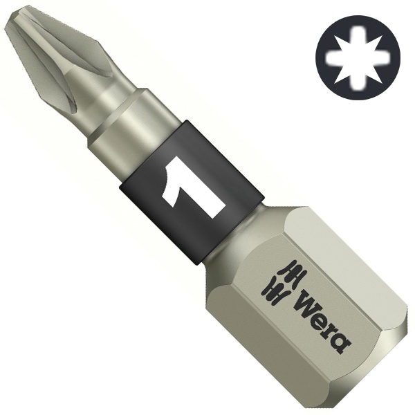 Бита Wera крестовая из нержавеющей стали PZ1 x 25mm 3855/1 TS