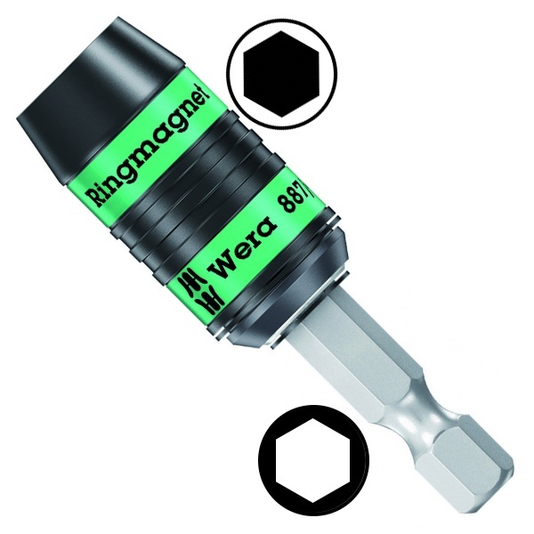 Держатель для бит Wera 1/4 дюйма с кольцевым магнитом, 57mm Rapidaptor 887/4 RR
