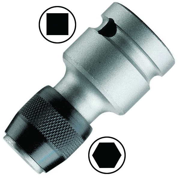 Переходник Wera с квадрата 1/2 дюйма на шестигранник под биты 1/4 дюйма, 50mm 784 C