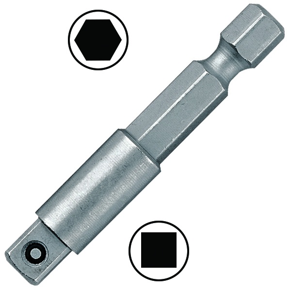 Переходник Wera с шестигранника 1/4 дюйма на квадрат для торцевых головок 1/4 дюйма, 50mm 870/4