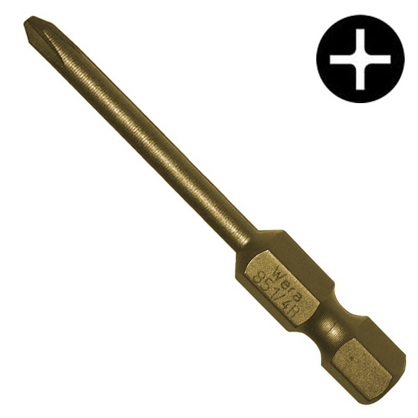 Бита Wera крестовая с уменьшенным диаметром PH2 x 50mm 851/4 R
