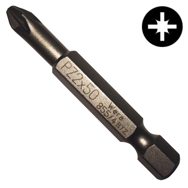 Бита Wera крестовая PZ2 x 50mm 855/4 BTZ