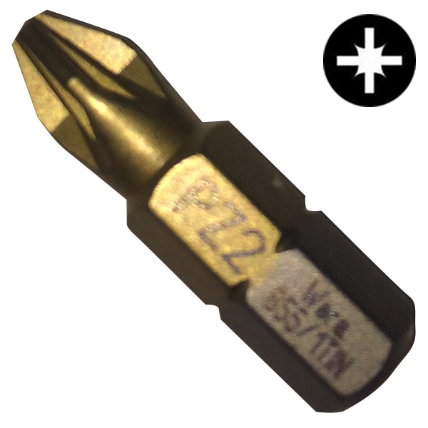 Бита Wera крестовая PZ2 x 25mm 855/1 TiN