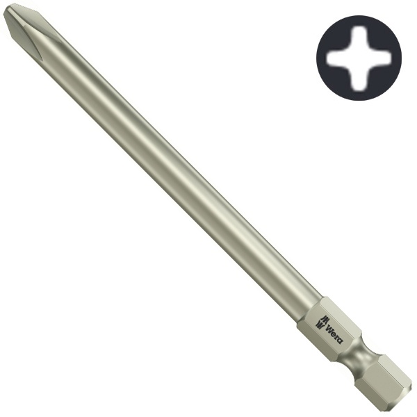 Бита Wera крестовая из нержавеющей стали PH1 x 89mm 3851/4 TS