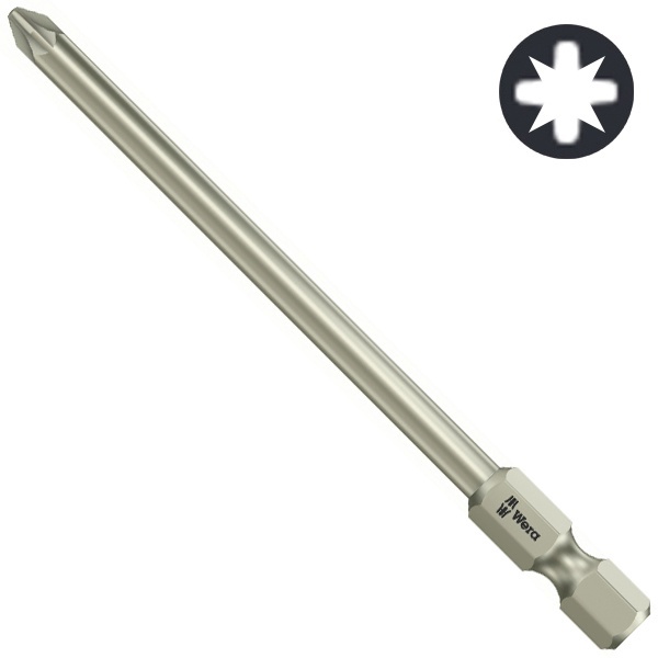 Бита Wera крестовая из нержавеющей стали PZ1 x 89mm 3855/4