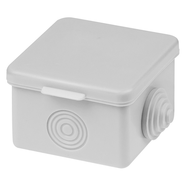 Коробка распаячная TDM 65х65х50 мм для открытой проводки с крышкой 4 входа IP54