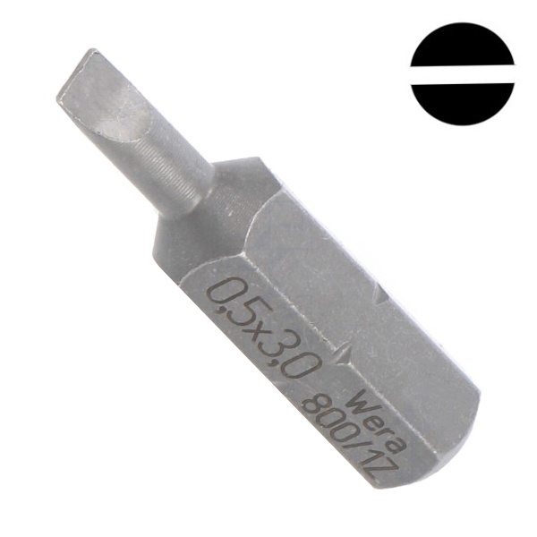 Бита Wera шлицевая 0.5 x 3.0 x 25mm 800/1 Z