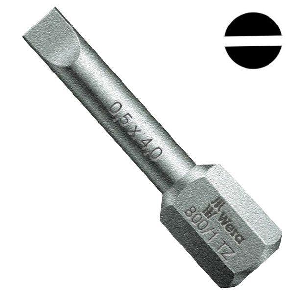 Бита Wera шлицевая 0.5 x 4.0 x 25mm 800/1 TZ