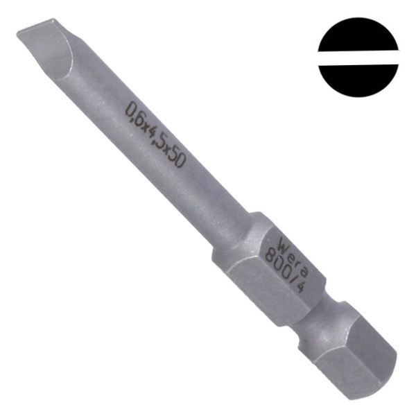 Бита Wera шлицевая 0.6 x 4.5 x 50mm 800/4 Z
