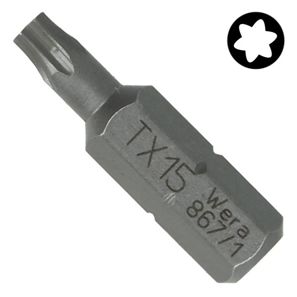 Бита Wera звездочка TORX TX 15 x 25mm 867/1