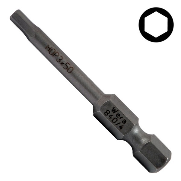 Бита Wera шестигранная Hex-Plus 3.0 x 50mm 840/4 Z