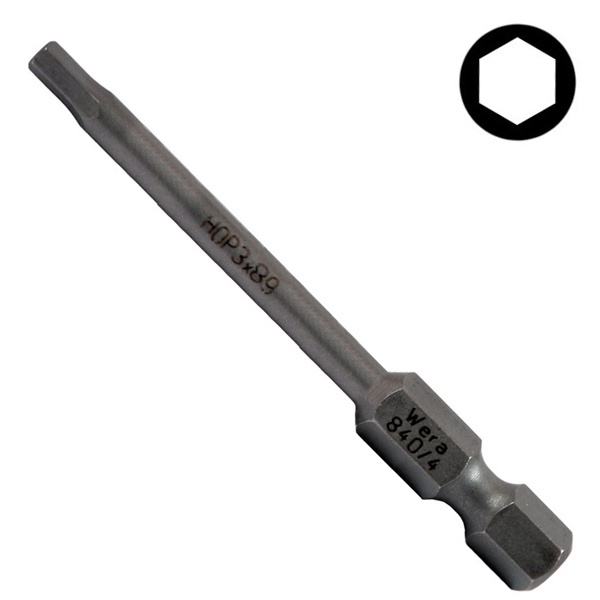 Бита Wera шестигранная Hex-Plus 3.0 x 89mm 840/4 Z