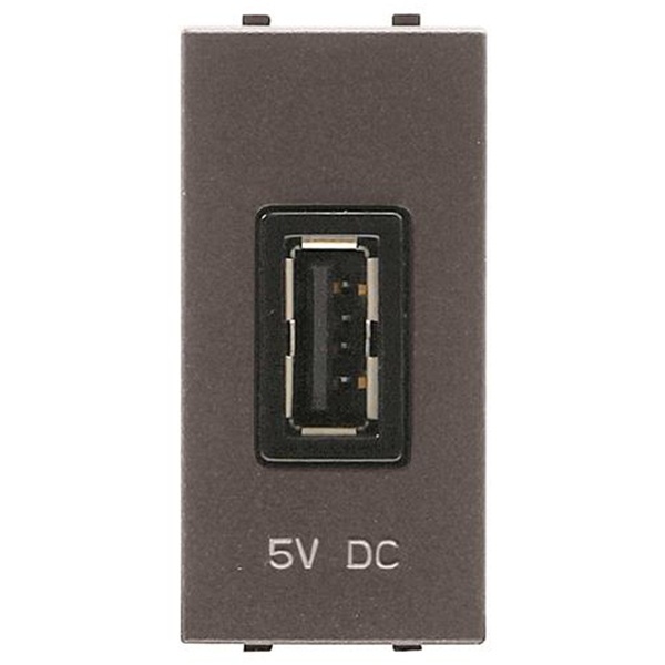 USB зарядное устройство ABB 1 модуль 2000мА Zenit,антрацит (N2185.2 AN)
