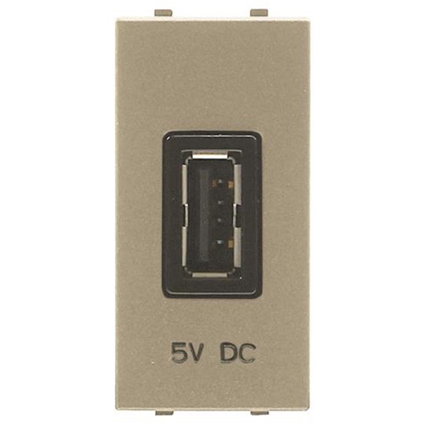 USB зарядное устройство ABB 1 модуль 2000мА Zenit,шампань (N2185.2 CV)