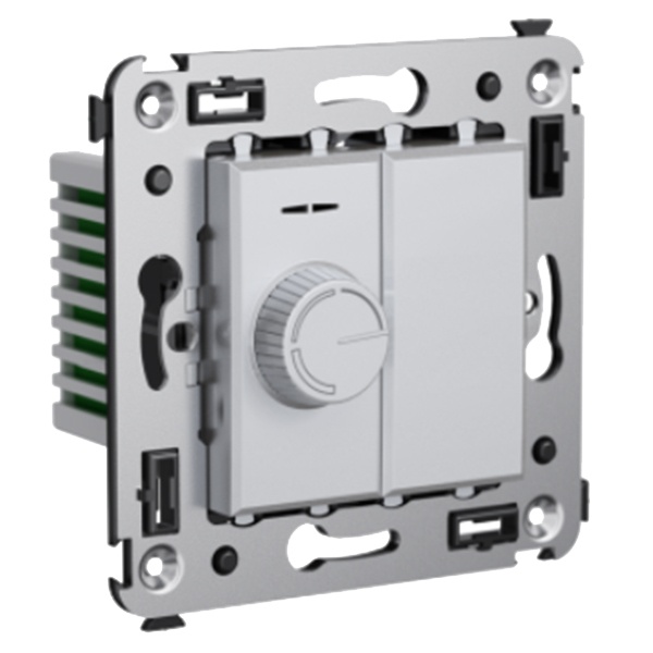 Диммер поворотный в стену DKC Avanti 60-800Вт, закаленная сталь