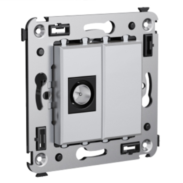 Розетка TV DKC Avanti одиночная в стену, закаленная сталь