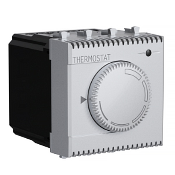 Термостат модульный для теплых полов DKC Avanti, 2 модуля 16А (с датчиком), закаленная сталь