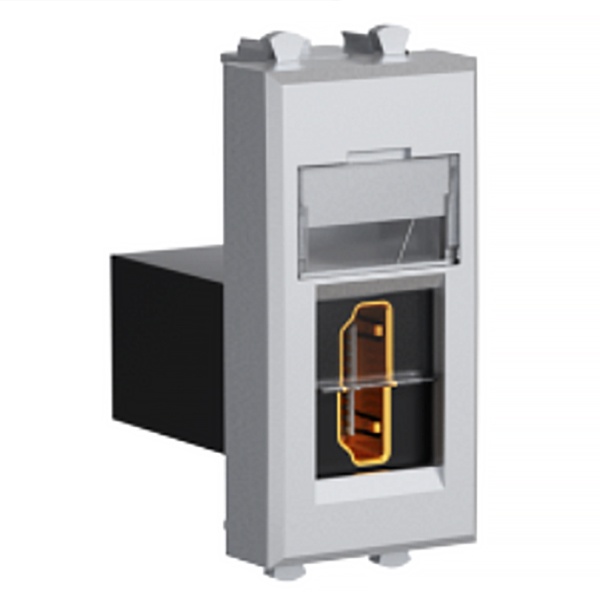 Розетка HDMI DKC Avanti модульная тип А-А 1 модуль, закаленная сталь