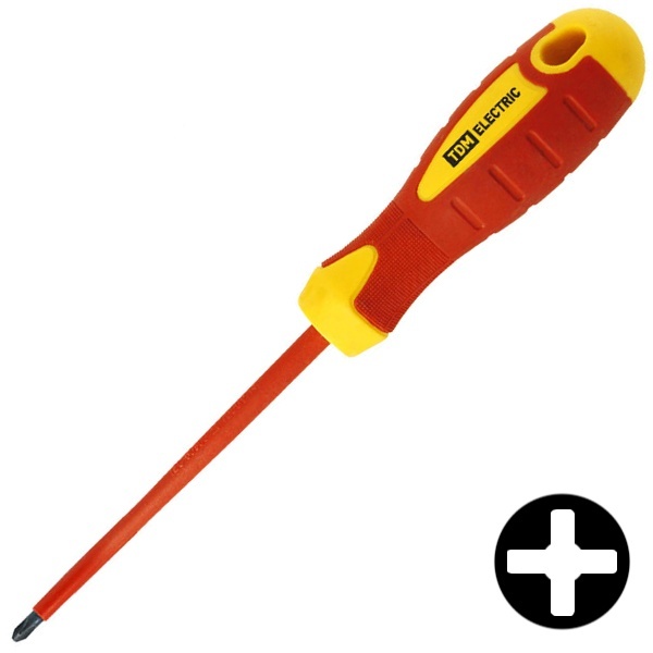 Отвертка TDM крестовая диэлектрическая PH0x60 ЭкспертЭлектрик VDE 1000В