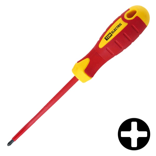 Отвертка TDM крестовая диэлектрическая PH3x150 ЭкспертЭлектрик VDE 1000В