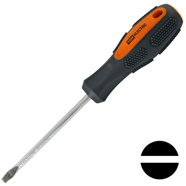 Отвертка шлицевая TDM плоская CR-V тип SL3.0x100, серия Алмаз