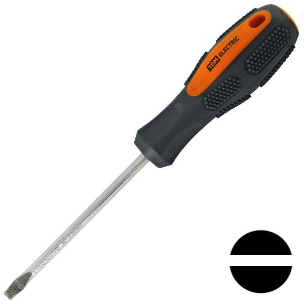 Отвертка шлицевая TDM плоская CR-V тип SL4.0x75, серия Алмаз