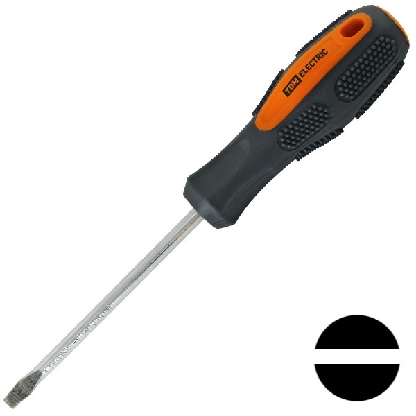 Отвертка шлицевая TDM плоская CR-V тип SL4.0x100, серия Алмаз