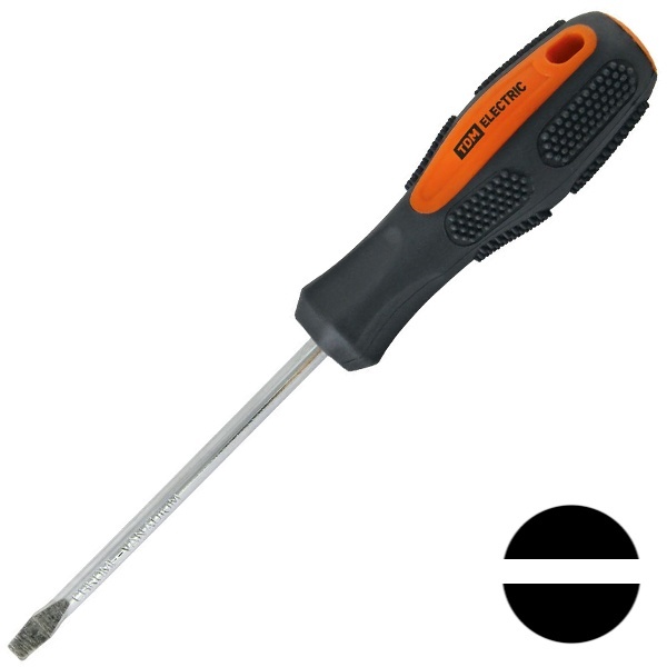 Отвертка шлицевая TDM плоская CR-V тип SL6.5x150, серия Алмаз