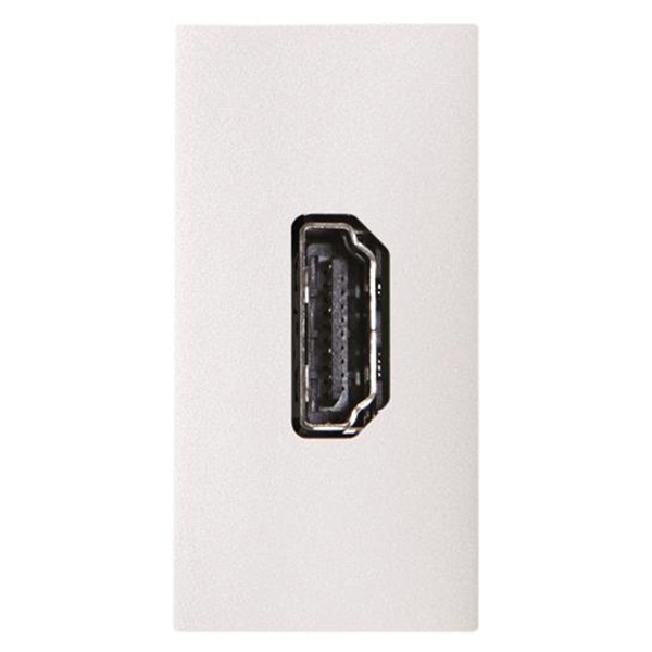 Механизм HDMI разъёма тип А с безвинтовым подключением 1м ABB Zenit, альпийский белый (N2155.6 BL)