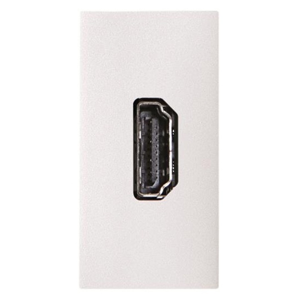 Механизм HDMI тип А с HDMI разъёмом мама на тыльной стороне 1м ABB Zenit,альпийский белый N2155.7 BL