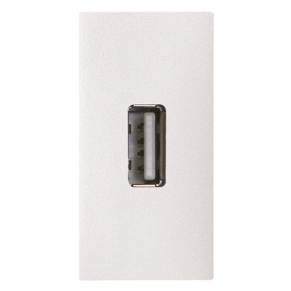 Механизм USB разъёма тип А с винтовым подключением 1м ABB Zenit, альпийский белый (N2155.8 BL)