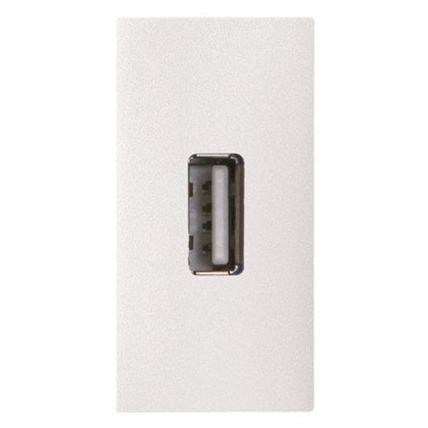 Механизм USB тип А с USB разъёмом мама на тыльной стороне 1м ABB Zenit, альпийский белый N2155.9 BL