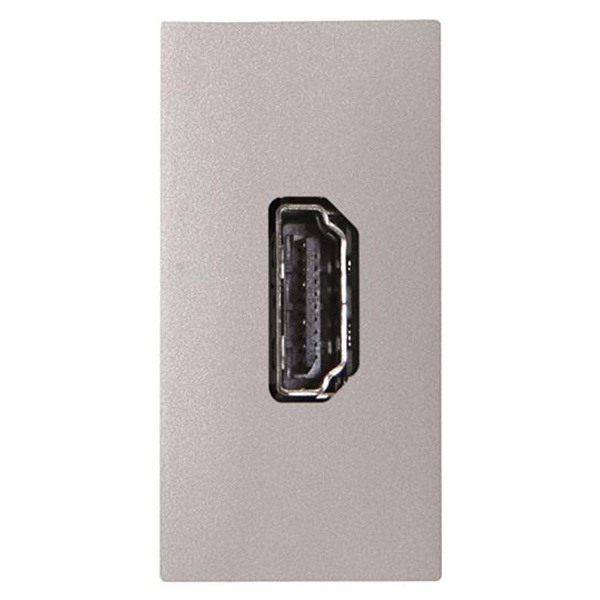 Механизм HDMI тип А с HDMI разъёмом мама на тыльной стороне 1м ABB Zenit, серебристый (N2155.7 PL)