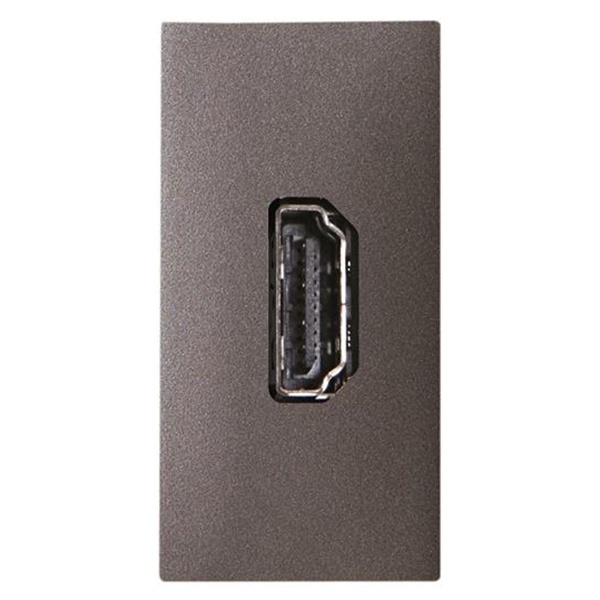 Механизм HDMI тип А с HDMI разъёмом мама на тыльной стороне 1м ABB Zenit, антрацит (N2155.7 AN)