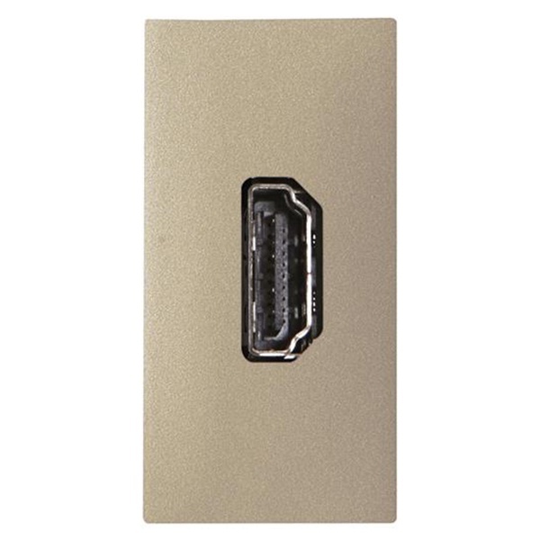 Механизм HDMI тип А с HDMI разъёмом мама на тыльной стороне 1м ABB Zenit, шампань (N2155.7 CV)