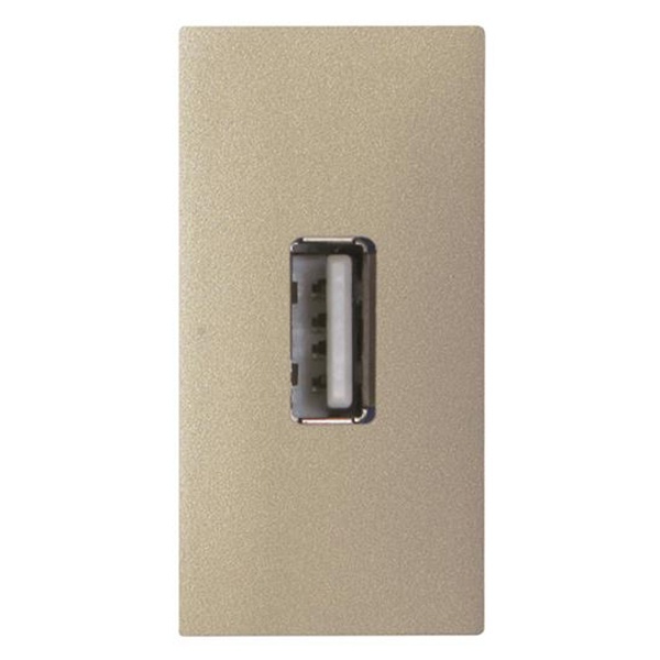 Механизм USB разъёма тип А с винтовым подключением 1м ABB Zenit, шампань (N2155.8 CV)