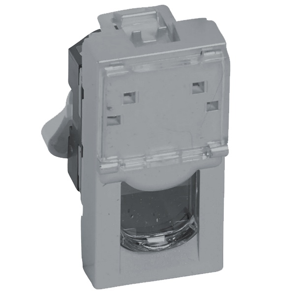 Розетка RJ45 Legrand Mosaic кат.5е UTP 1М алюминий