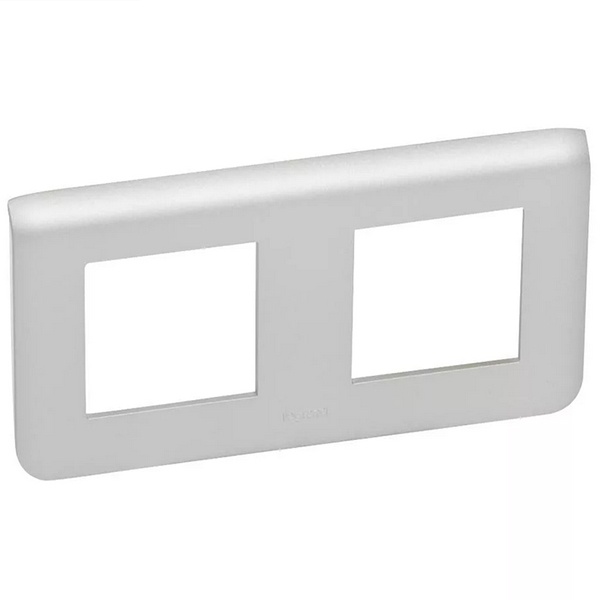 Рамка Legrand Mosaic 2х2 модуля горизонтальная алюминий