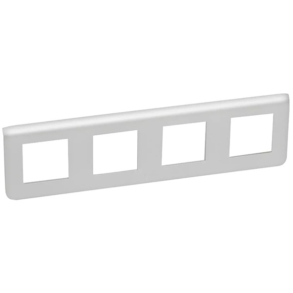 Рамка Legrand Mosaic 4х2 модуля горизонтальная алюминий