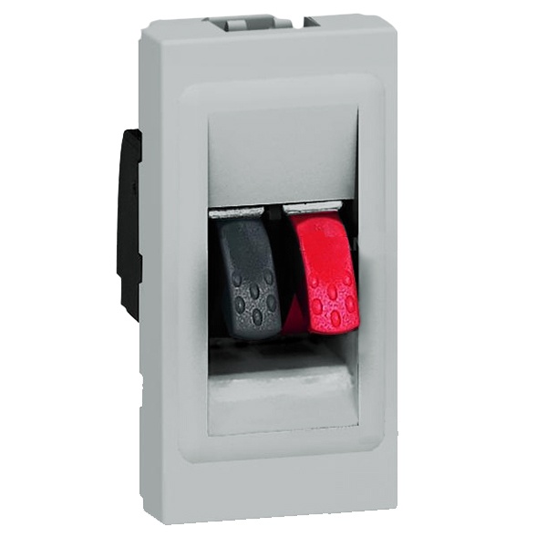 Розетка для громкоговорителей Legrand Mosaic 1 модуля алюминий