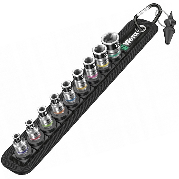 Набор торцовых головок Wera Zyklop с фиксирующей функцией, 1/4 дюйма, 10 предметов Belt 1