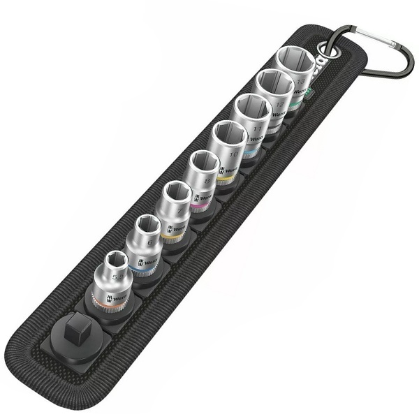 Набор торцовых головок Wera Zyklop, 1/4 дюйма, 9 предметов Belt 4