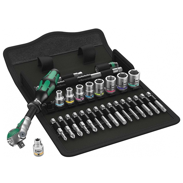 Набор с трещоткой Вера, привод 1/4 дюйма, дюймовый, 28 предметов 8100 SA 9 Zyklop Speed