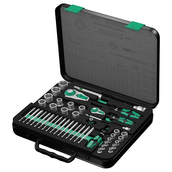 Комплект инструментов с трещоточным ключом Вера из 43 предметов 8100 SA/SC 2 Zyklop Speed, 1/4 дюйма