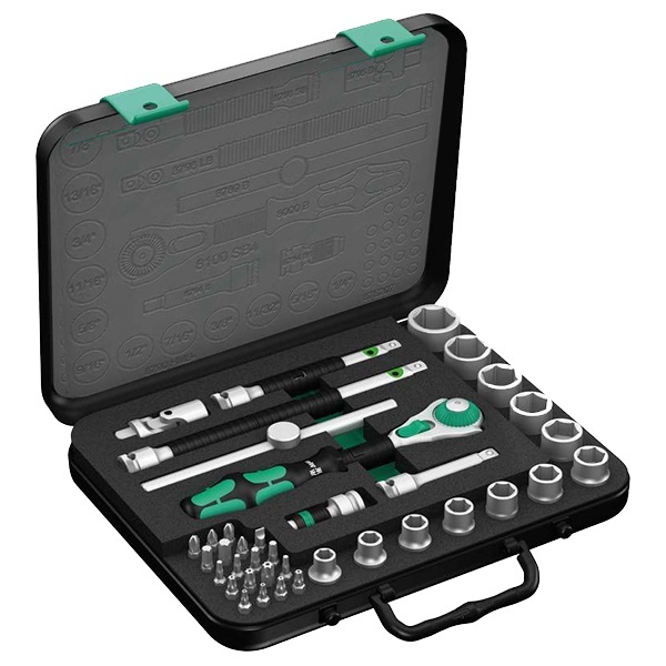 Комплект инструментов с трещоткой 3/8 дюйма Вера из 38 предметов 8100 SB 4 Zyklop Speed