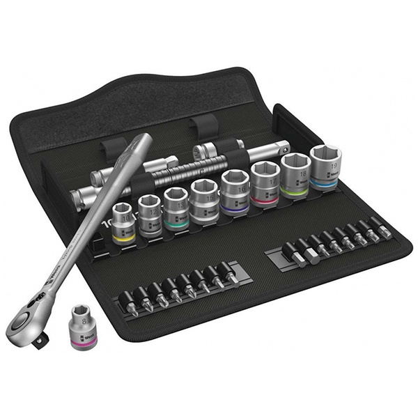Набор с трещоткой, переключение реверса, привод 3/8 дюйма, метрический, 29предмет 8100 SB 8 Zyklop M